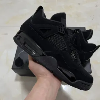 Air Jordan 4 Black Monochrome Basketball Shoes