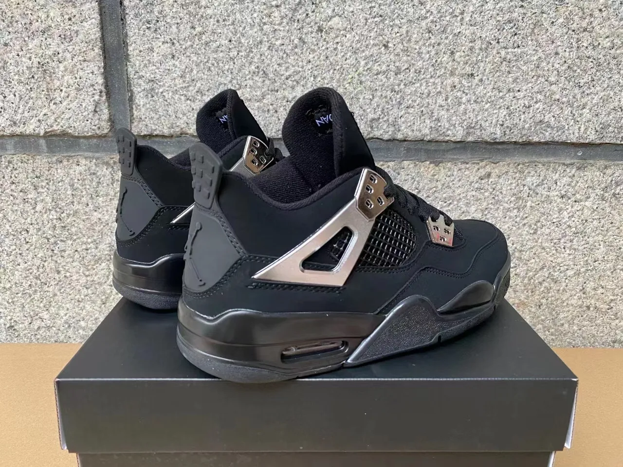 Air Jordan 4 Black Neon Green Basketball Shoes 4