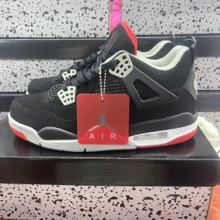 Air Jordan 4 Black Red White Basketball Shoes