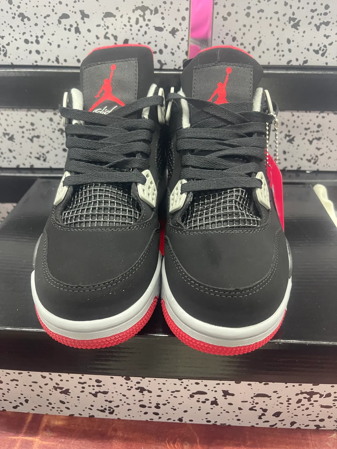 Air Jordan 4 Black Red White Basketball Shoes 4
