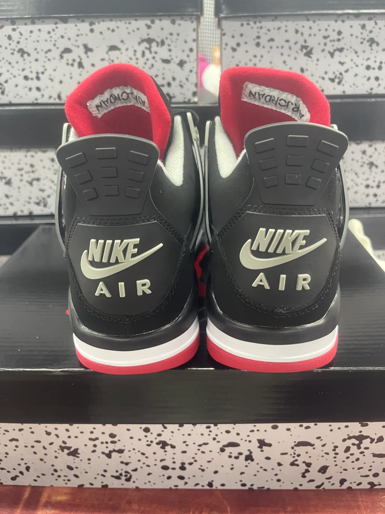 Air Jordan 4 Black Red White Basketball Shoes 7
