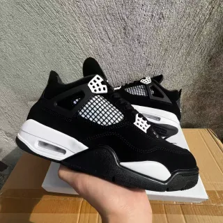 Air Jordan 4 Black White Basketball Shoes