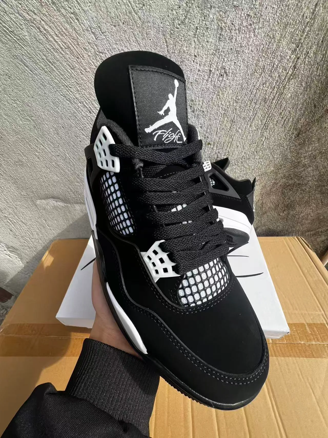 Air Jordan 4 Black White Basketball Shoes 2