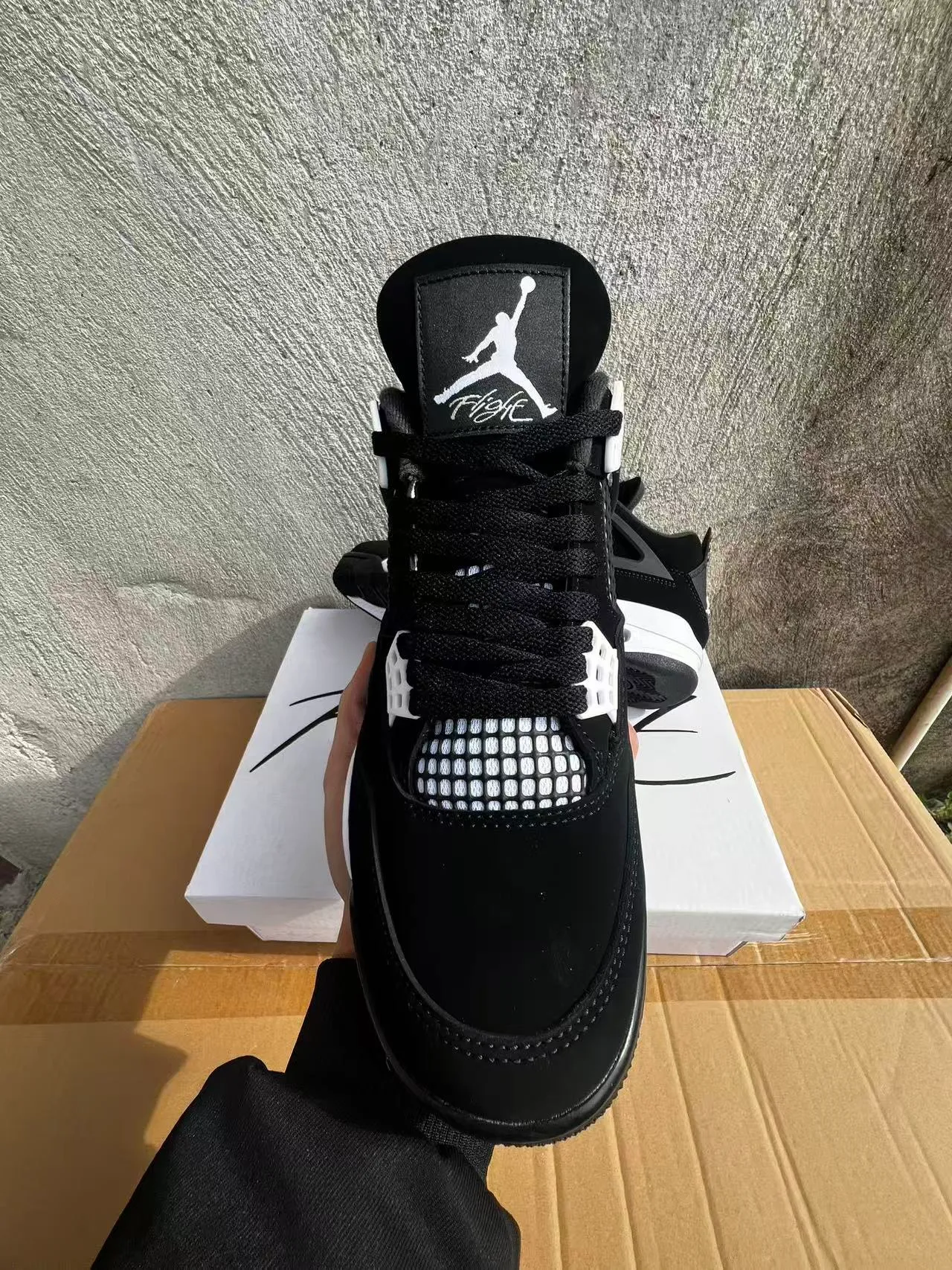 Air Jordan 4 Black White Basketball Shoes 3
