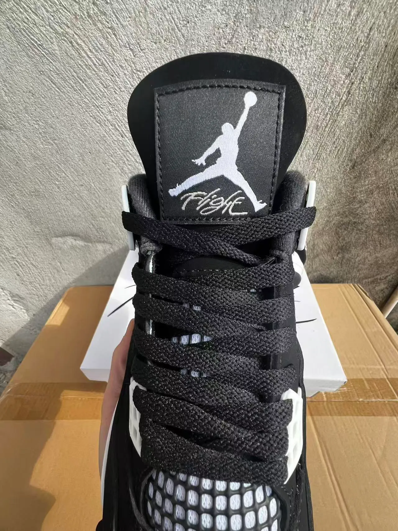 Air Jordan 4 Black White Basketball Shoes 4