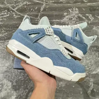 Air Jordan 4 Denim Blue White Basketball Shoes
