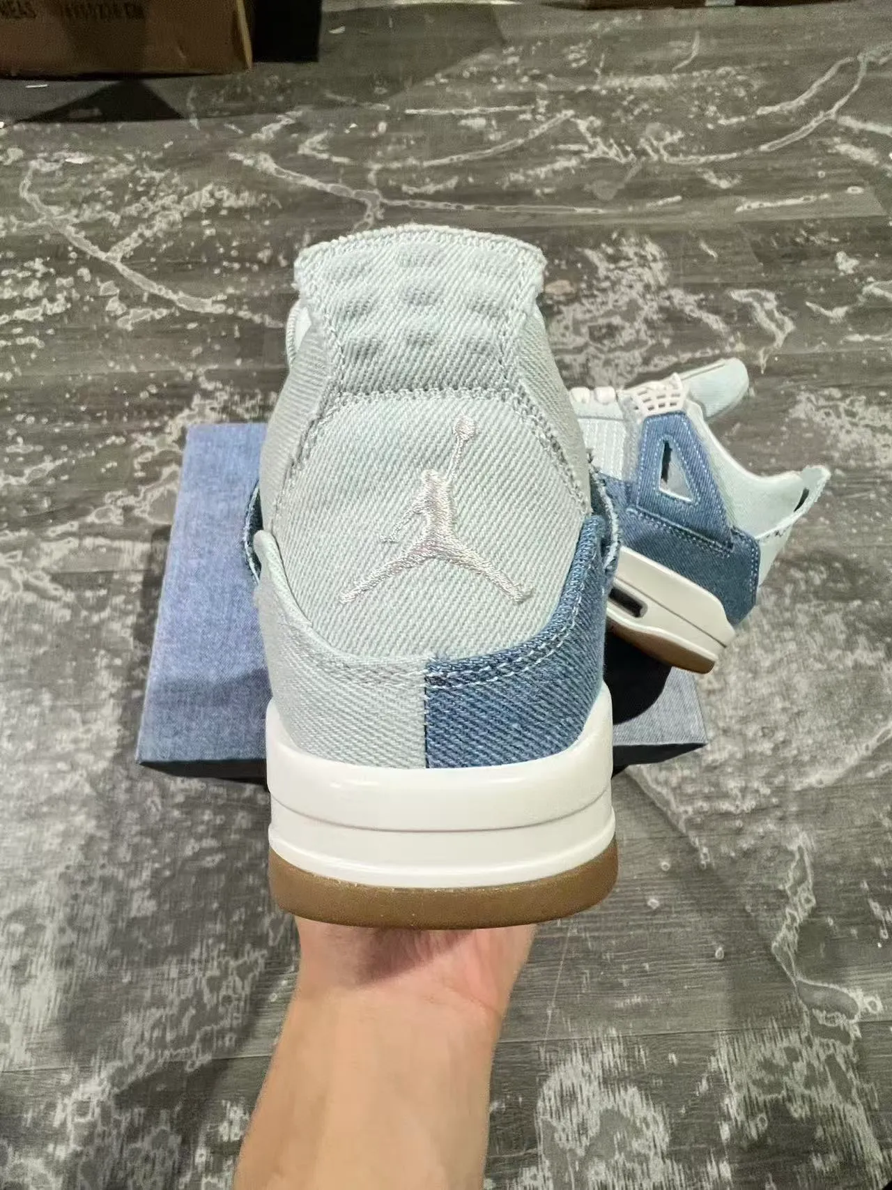Air Jordan 4 Denim Blue White Basketball Shoes 8