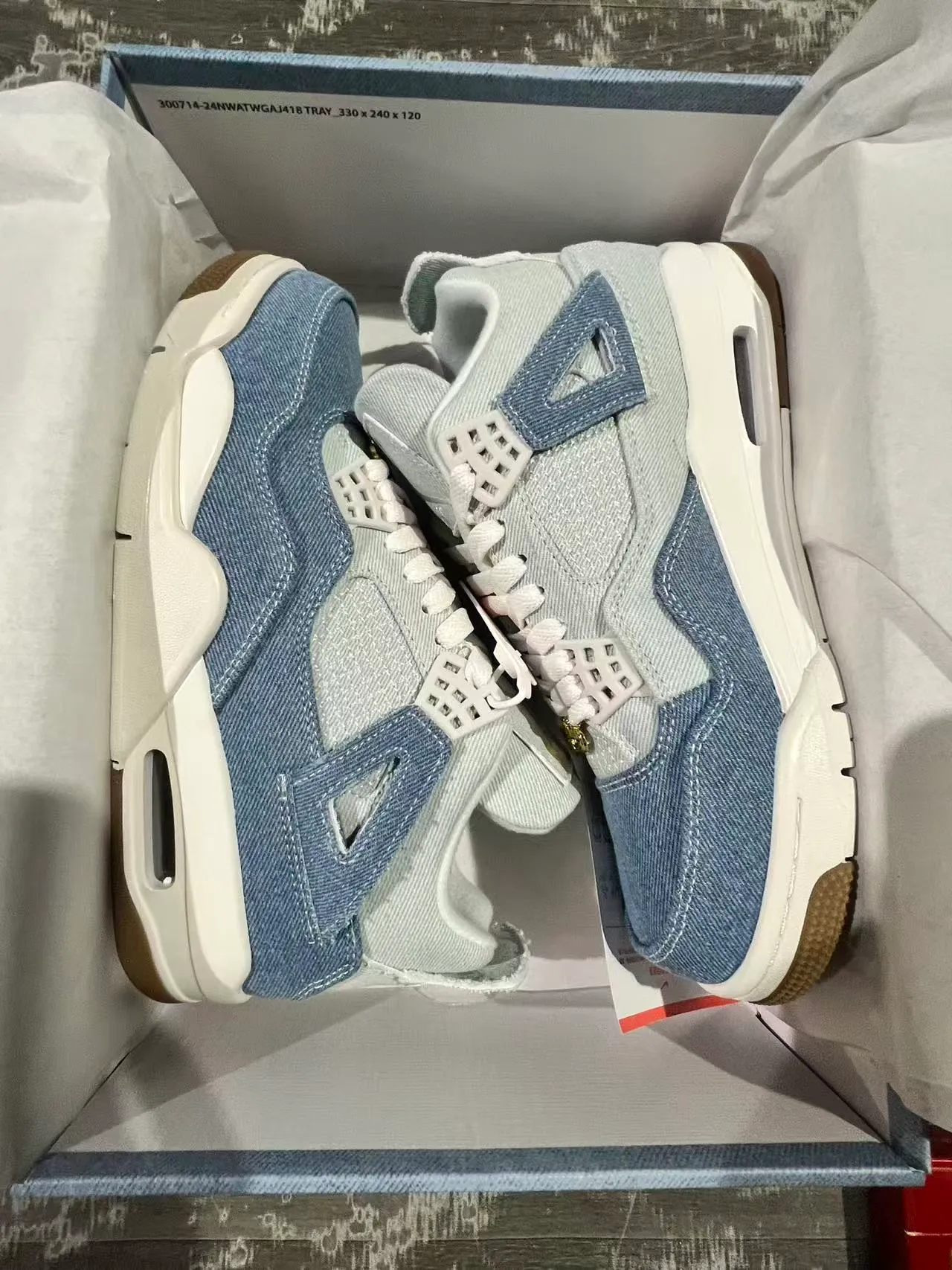 Air Jordan 4 Denim Blue White Basketball Shoes 9
