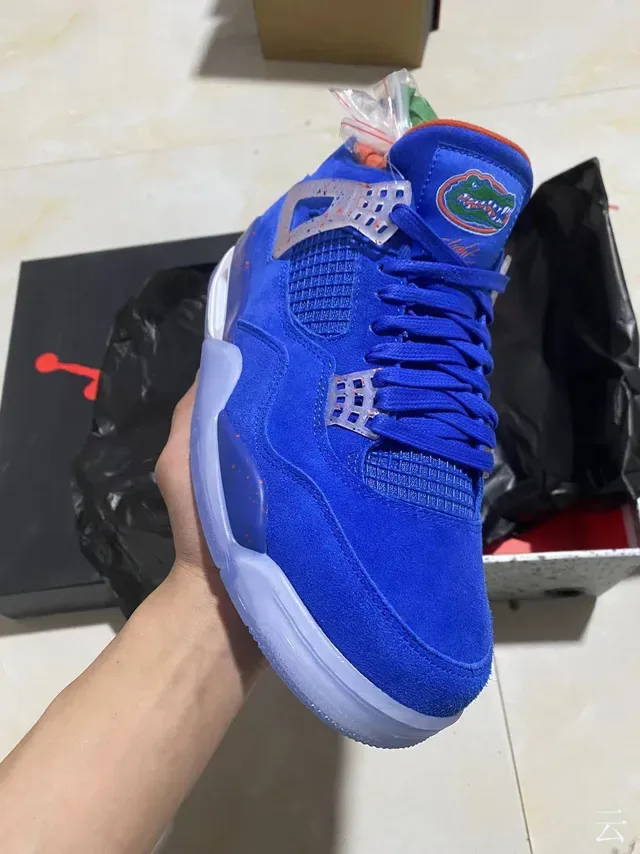 Air Jordan 4 Florida Gators Zapatillas de Baloncesto de Ante Azul Royal 2