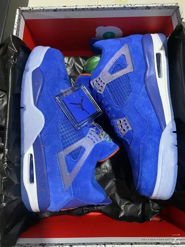 Air Jordan 4 Florida Gators Zapatillas de Baloncesto de Ante Azul Royal 8