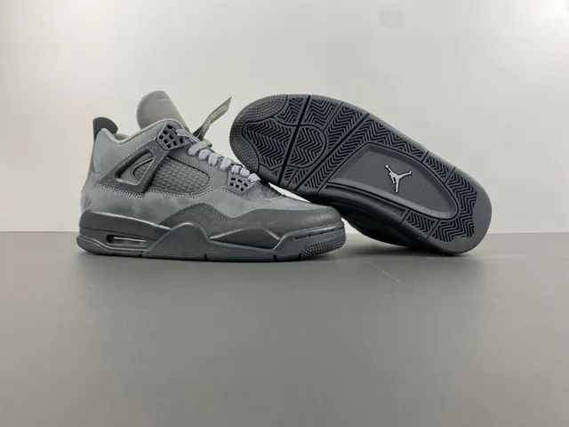Air Jordan 4 Monochromatic Gray Basketball Shoes 11