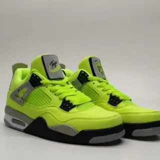 Air Jordan 4 Neon Yellow High-Top Basketball Shoes