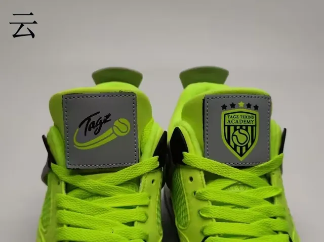 Air Jordan 4 Neon Yellow High-Top Basketball Shoes 5