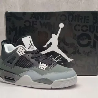 Air Jordan 4 Olive Gray Basketball Shoes
