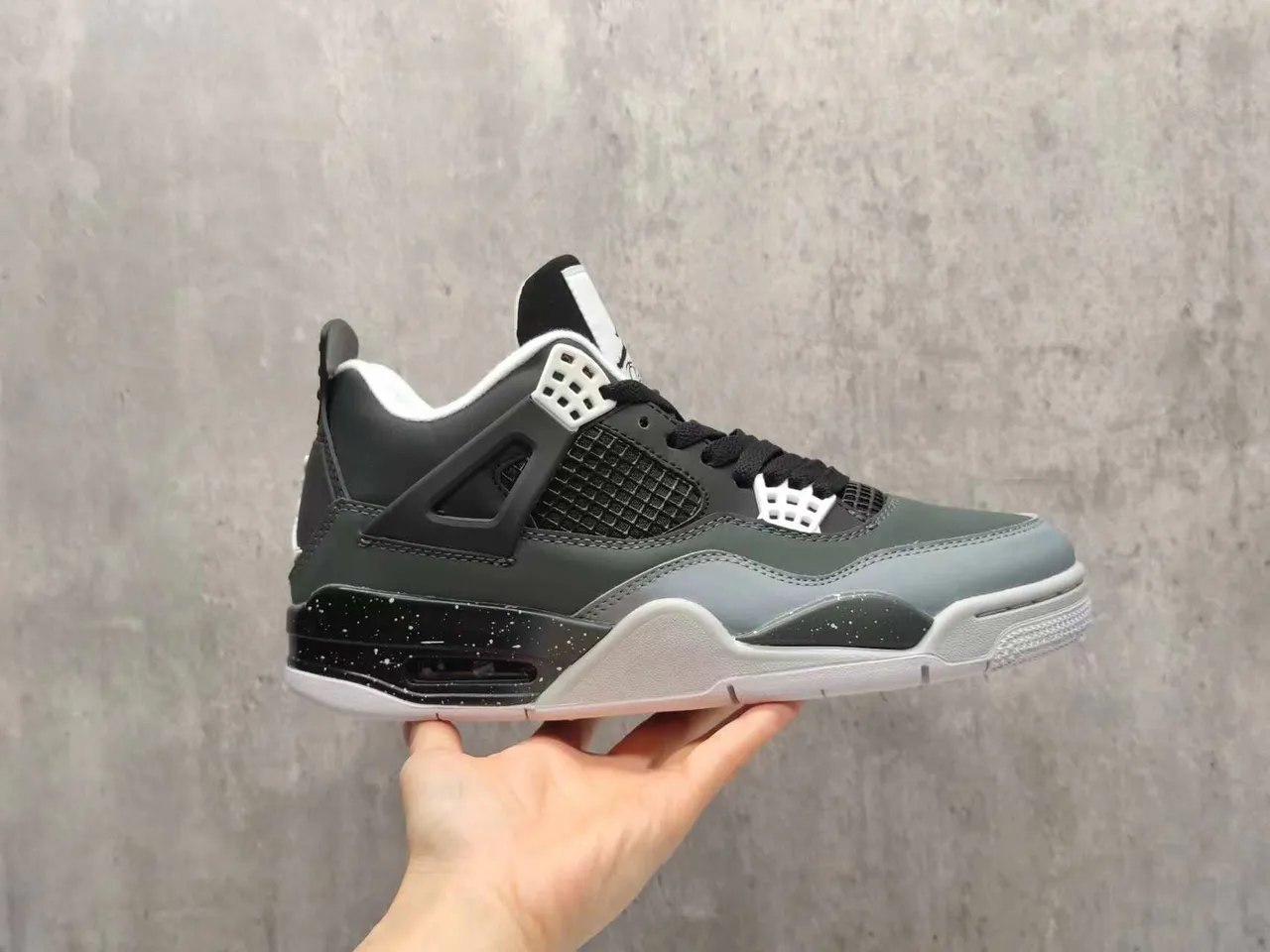 Air Jordan 4 Olive Gray Basketball Shoes 10