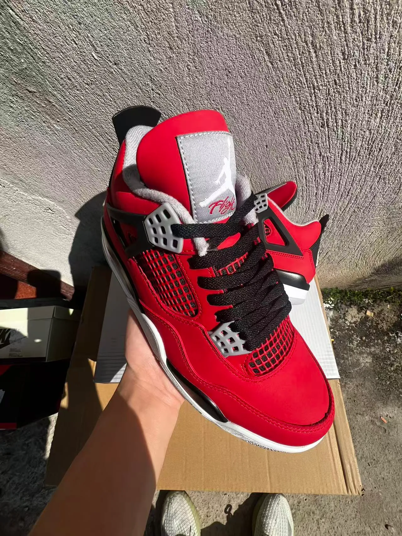 Air Jordan 4 Red Black White Basketball Shoes 2