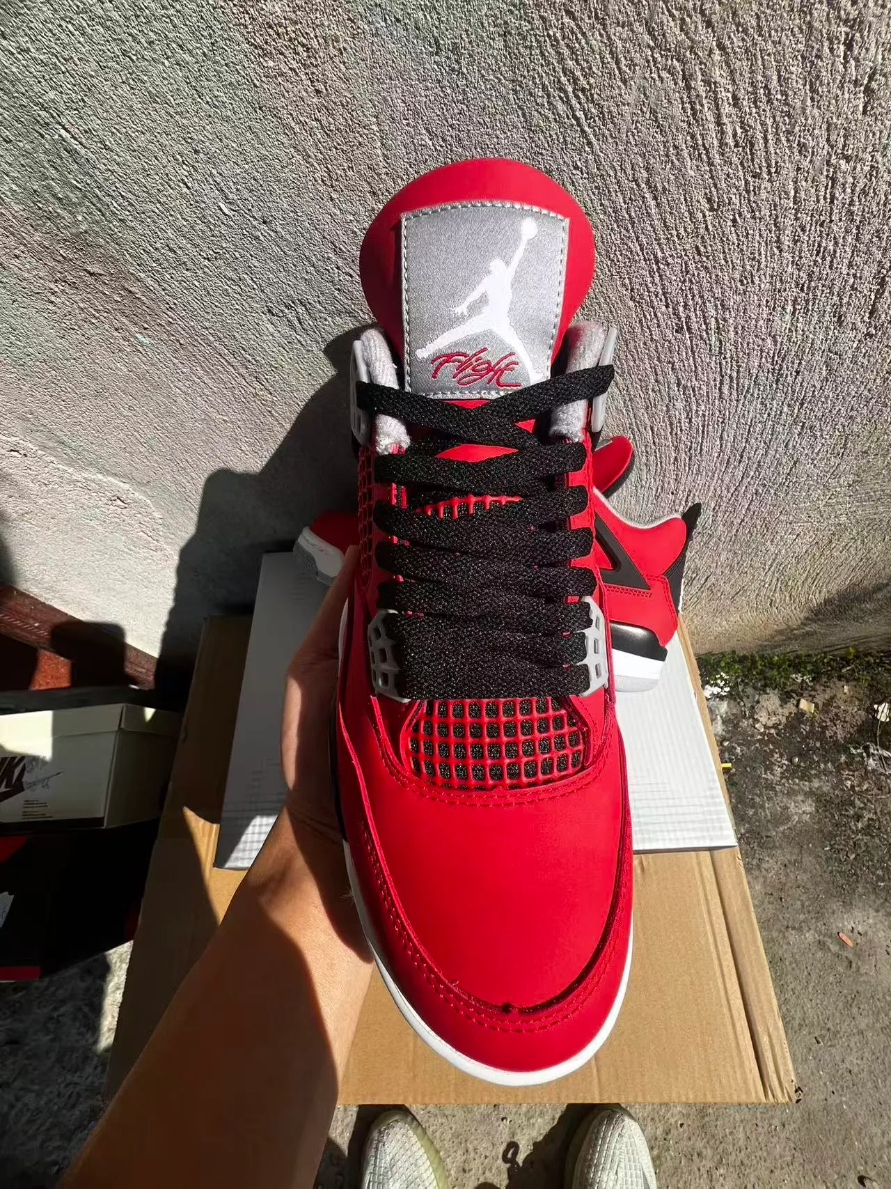 Air Jordan 4 Red Black White Basketball Shoes 3