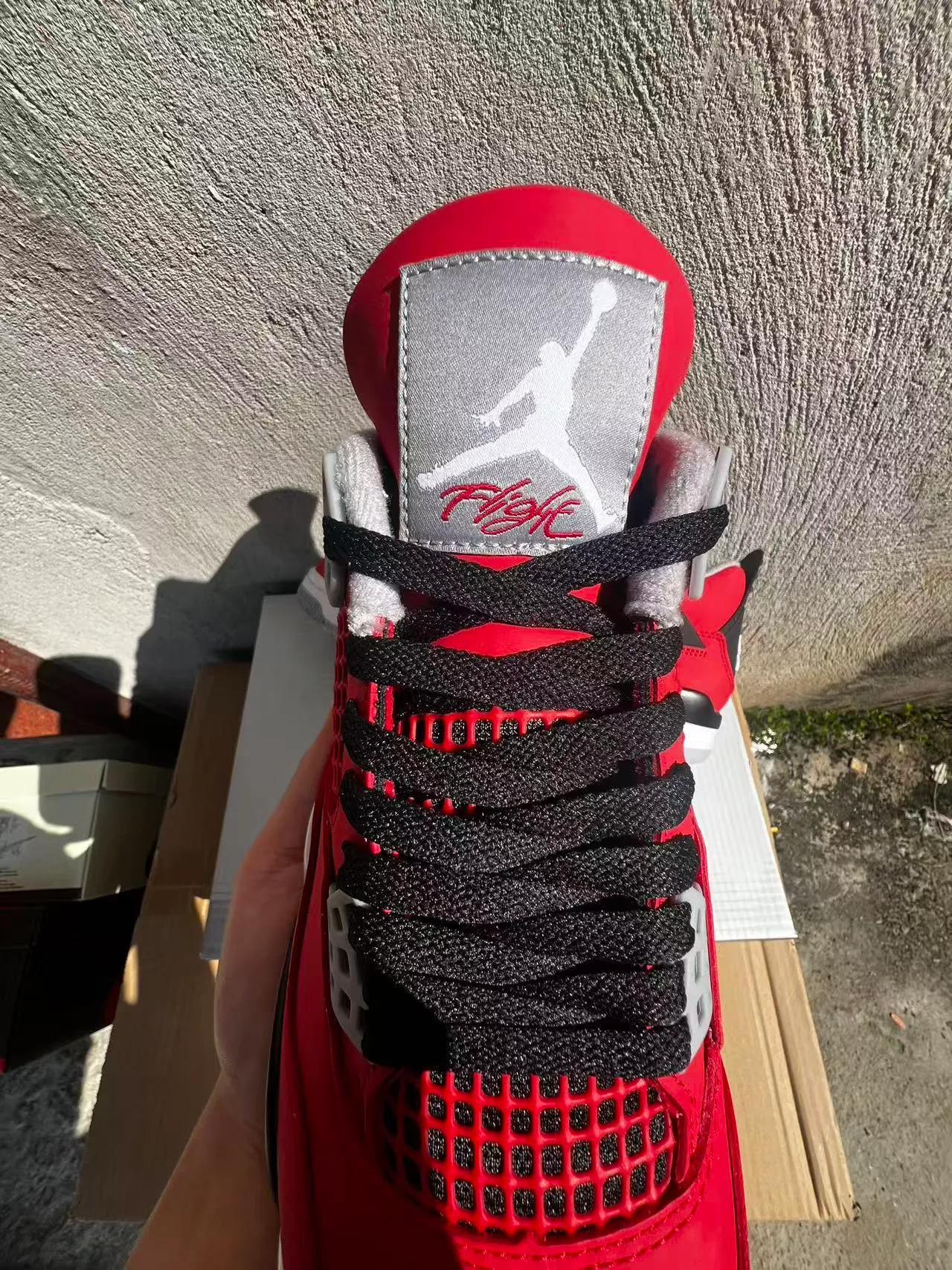 Air Jordan 4 Red Black White Basketball Shoes 4
