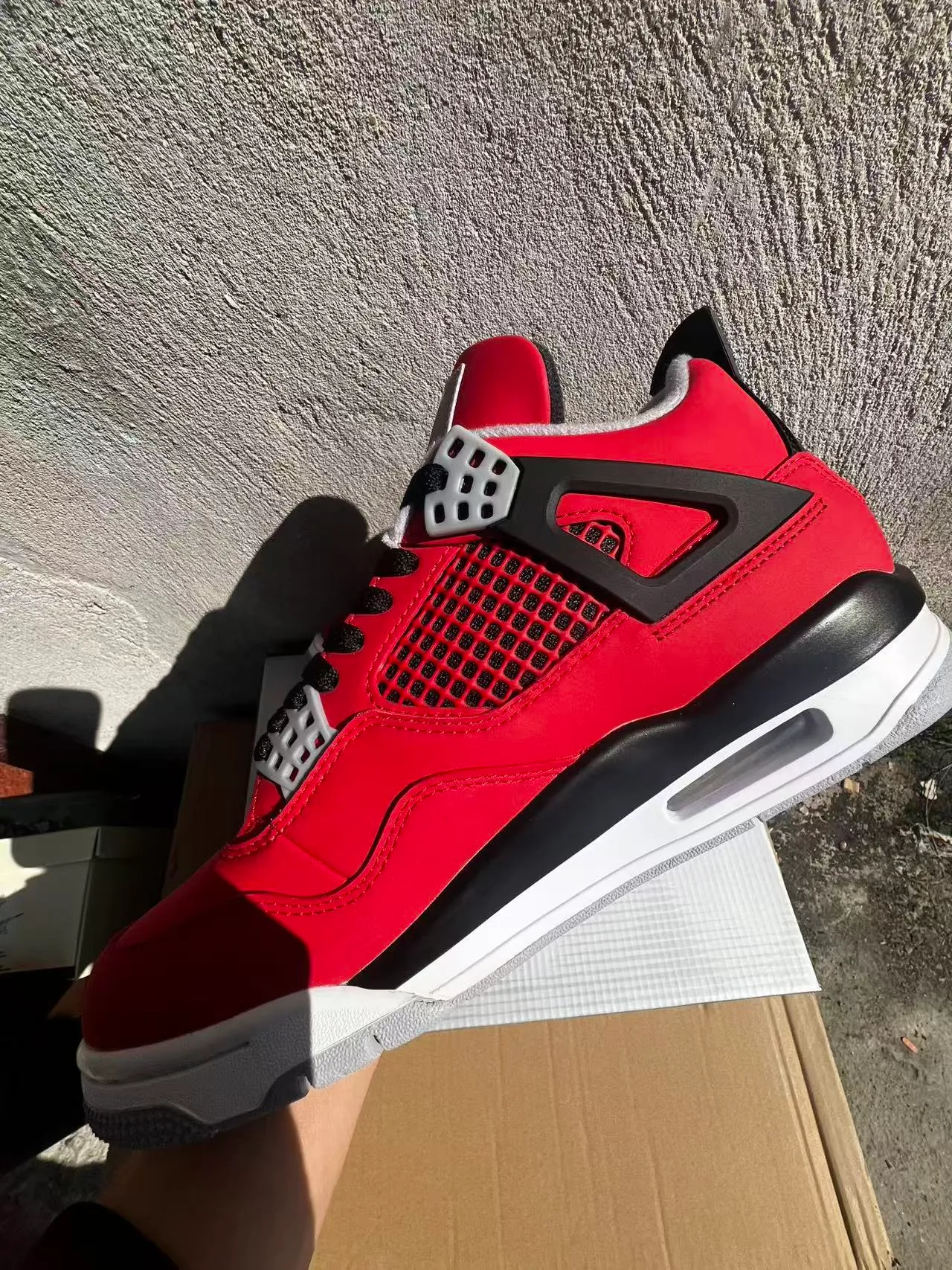Air Jordan 4 Red Black White Basketball Shoes 5