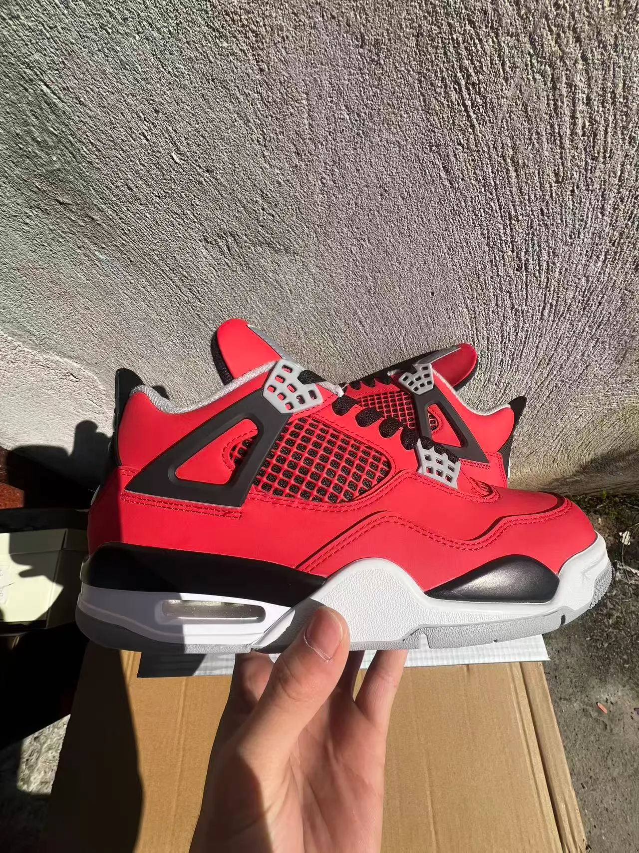 Air Jordan 4 Red Black White Basketball Shoes 7