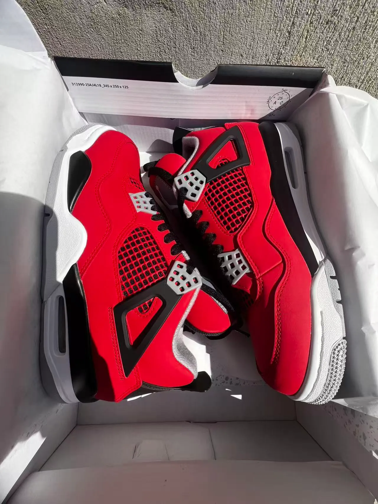 Air Jordan 4 Red Black White Basketball Shoes 9