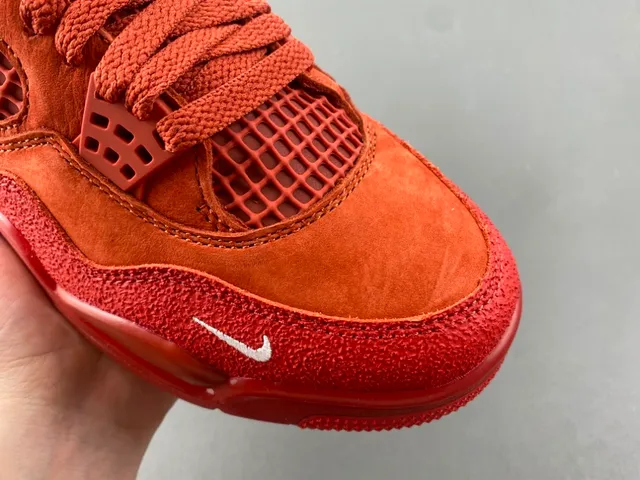 Air Jordan 4 Red Suede High-Top Basketball Shoes 2