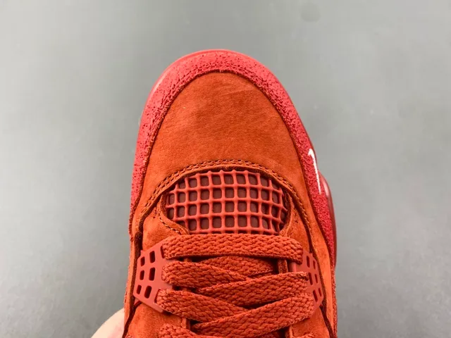 Air Jordan 4 Red Suede High-Top Basketball Shoes 5