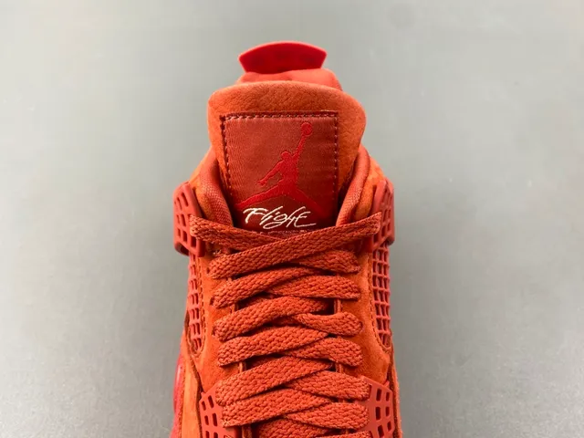 Air Jordan 4 Red Suede High-Top Basketball Shoes 6