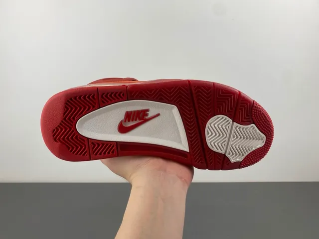 Air Jordan 4 Red Suede High-Top Basketball Shoes 9
