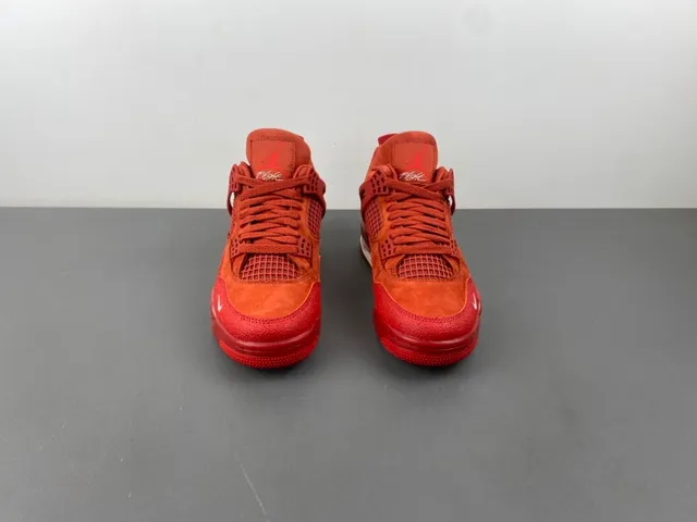Air Jordan 4 Red Suede High-Top Basketball Shoes 11