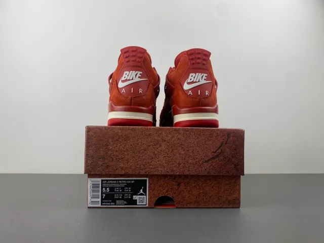 Air Jordan 4 Red Suede High-Top Basketball Shoes 17