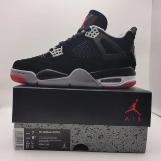 Air Jordan 4 Retro Black/Fire Red/Cement Grey Zapatos de baloncesto