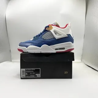 Air Jordan 4 Retro French Blue White Gym Red Basketball Shoes