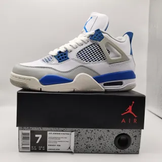 Air Jordan 4 Retro White Legend Blue Neutral Grey Basketball Shoes