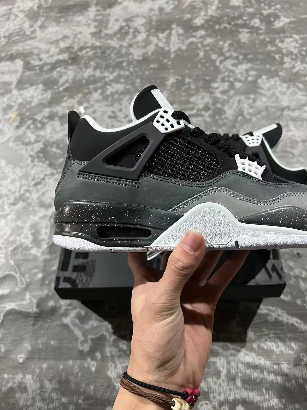 Air Jordan 4 Speckled Particle Gray Basketball Shoes 7