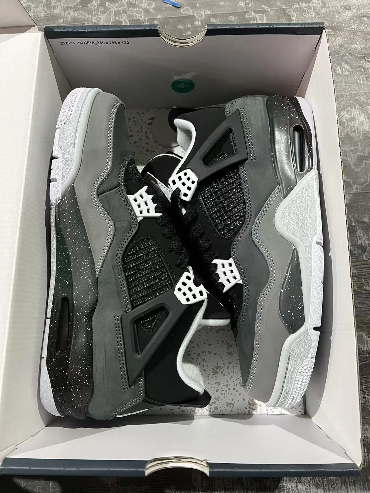 Air Jordan 4 Speckled Particle Gray Basketball Shoes 8
