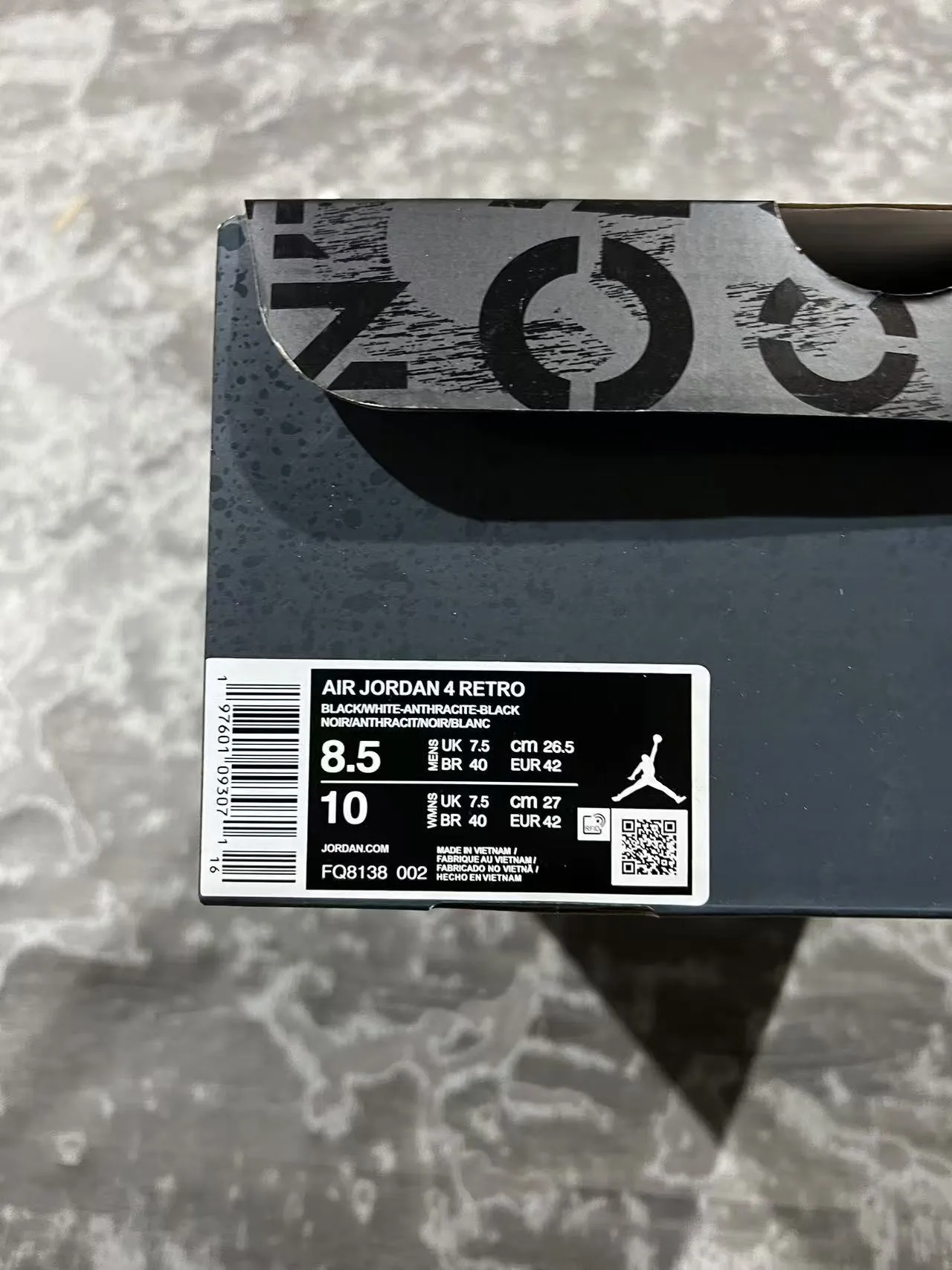 Air Jordan 4 Speckled Particle Gray Basketball Shoes 10