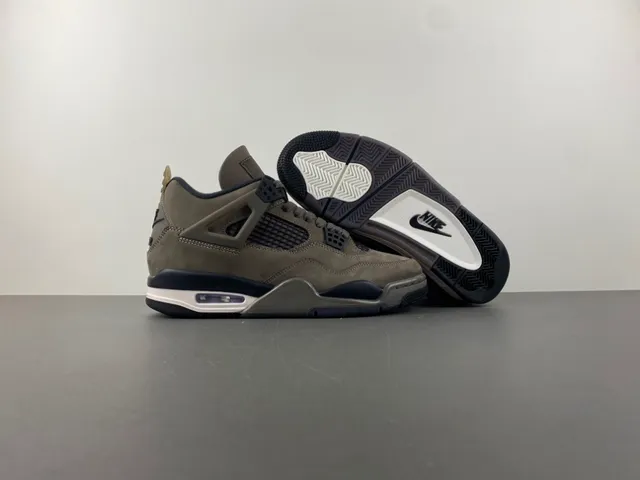Air Jordan 4 Taupe Suede Basketball Shoes 10