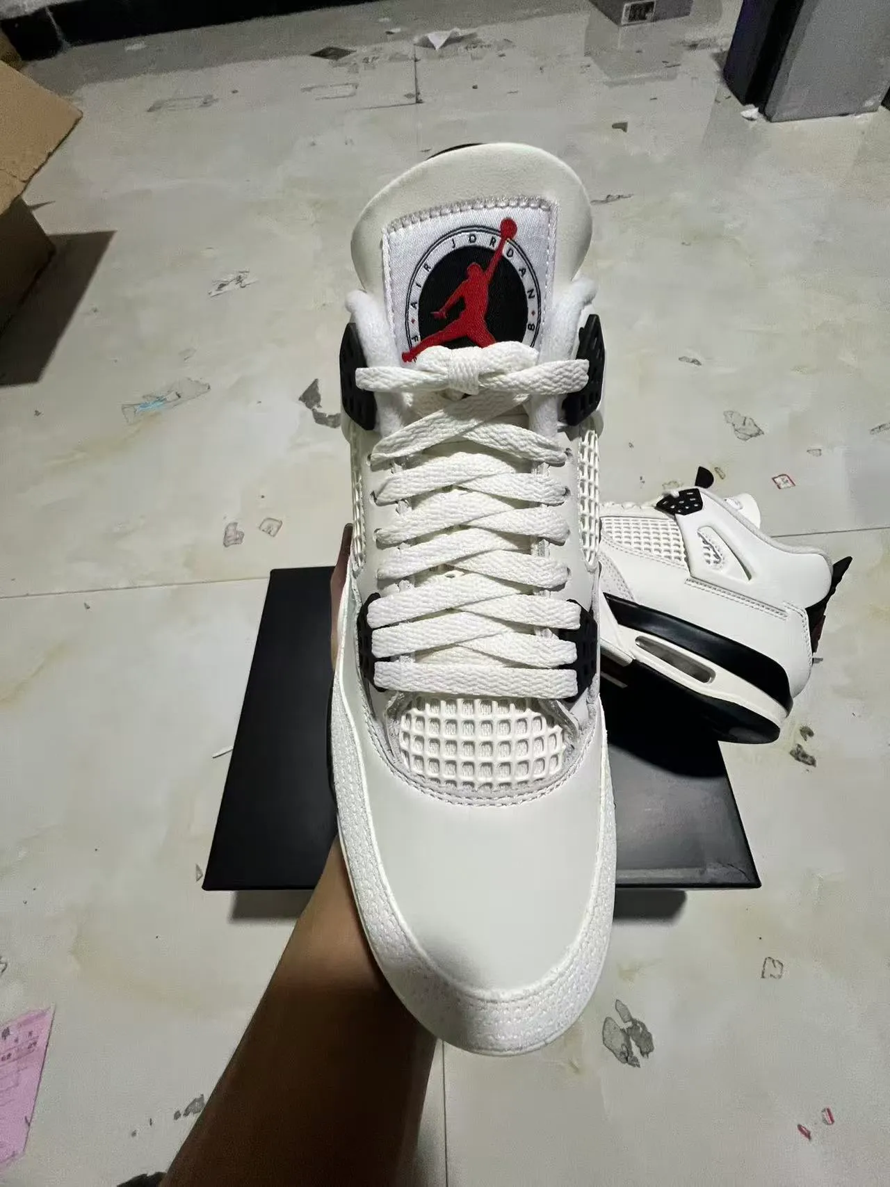 Air Jordan 4 White Black Basketball Shoes 3