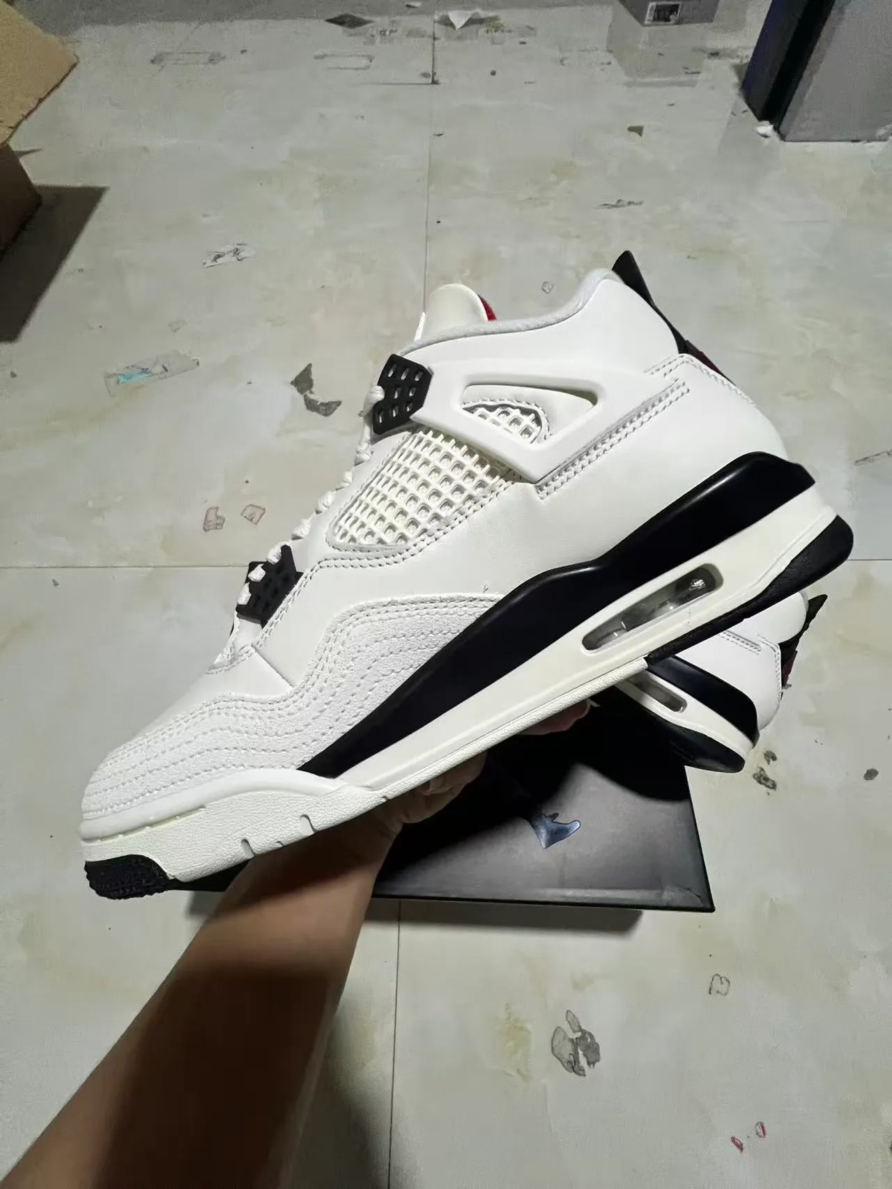 Air Jordan 4 White Black Basketball Shoes 5