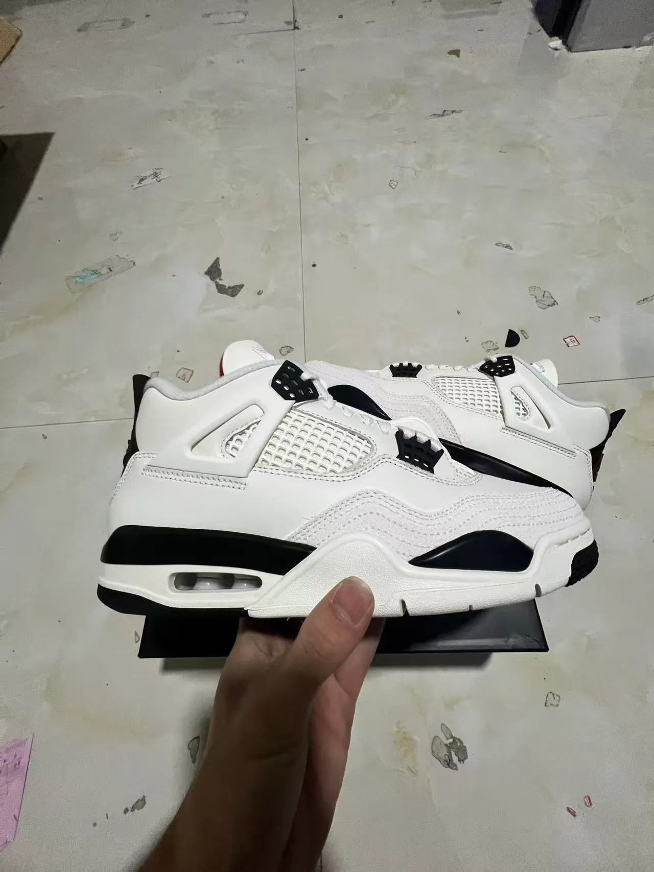 Air Jordan 4 White Black Basketball Shoes 7