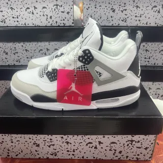 Air Jordan 4 White Black Gray Basketball Shoes