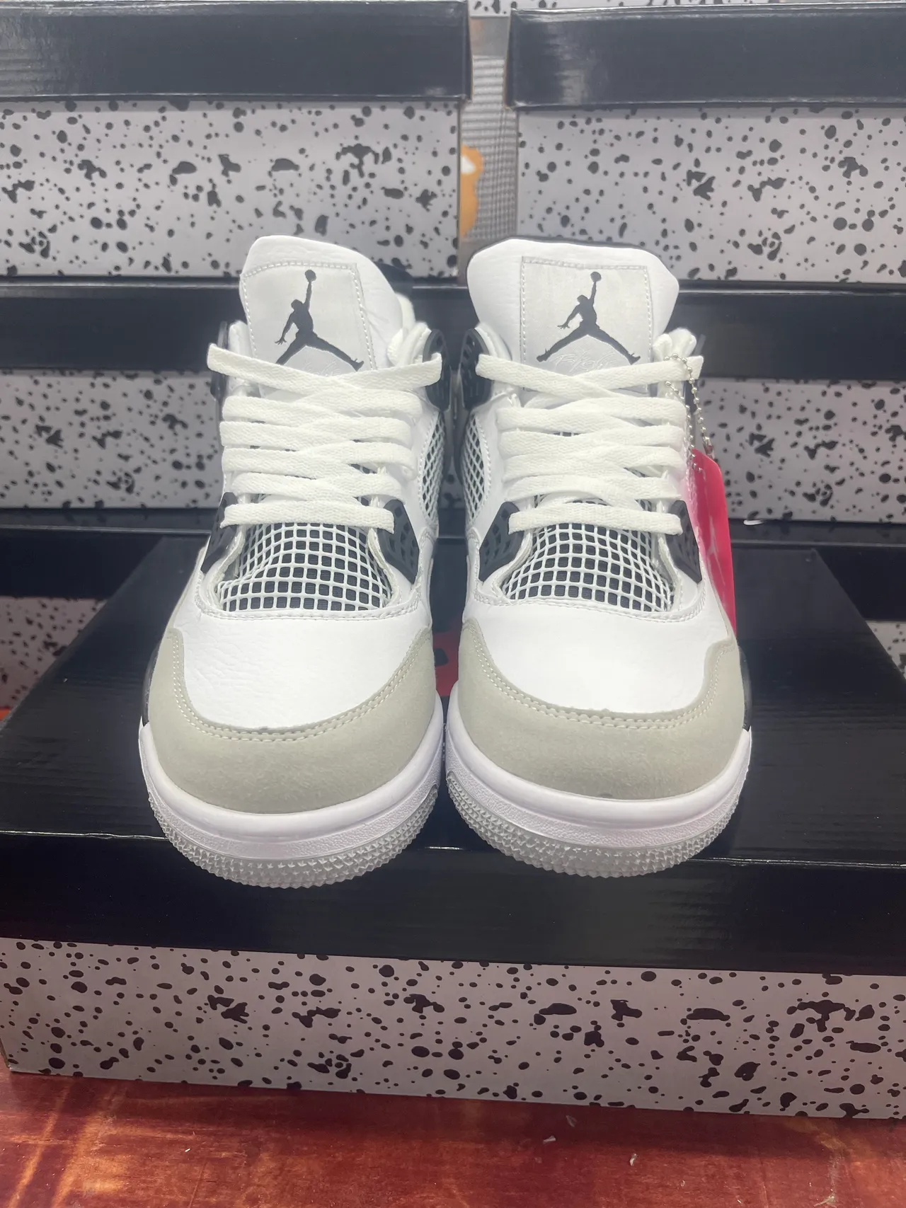 Air Jordan 4 Tênis de basquete branco preto cinza 4