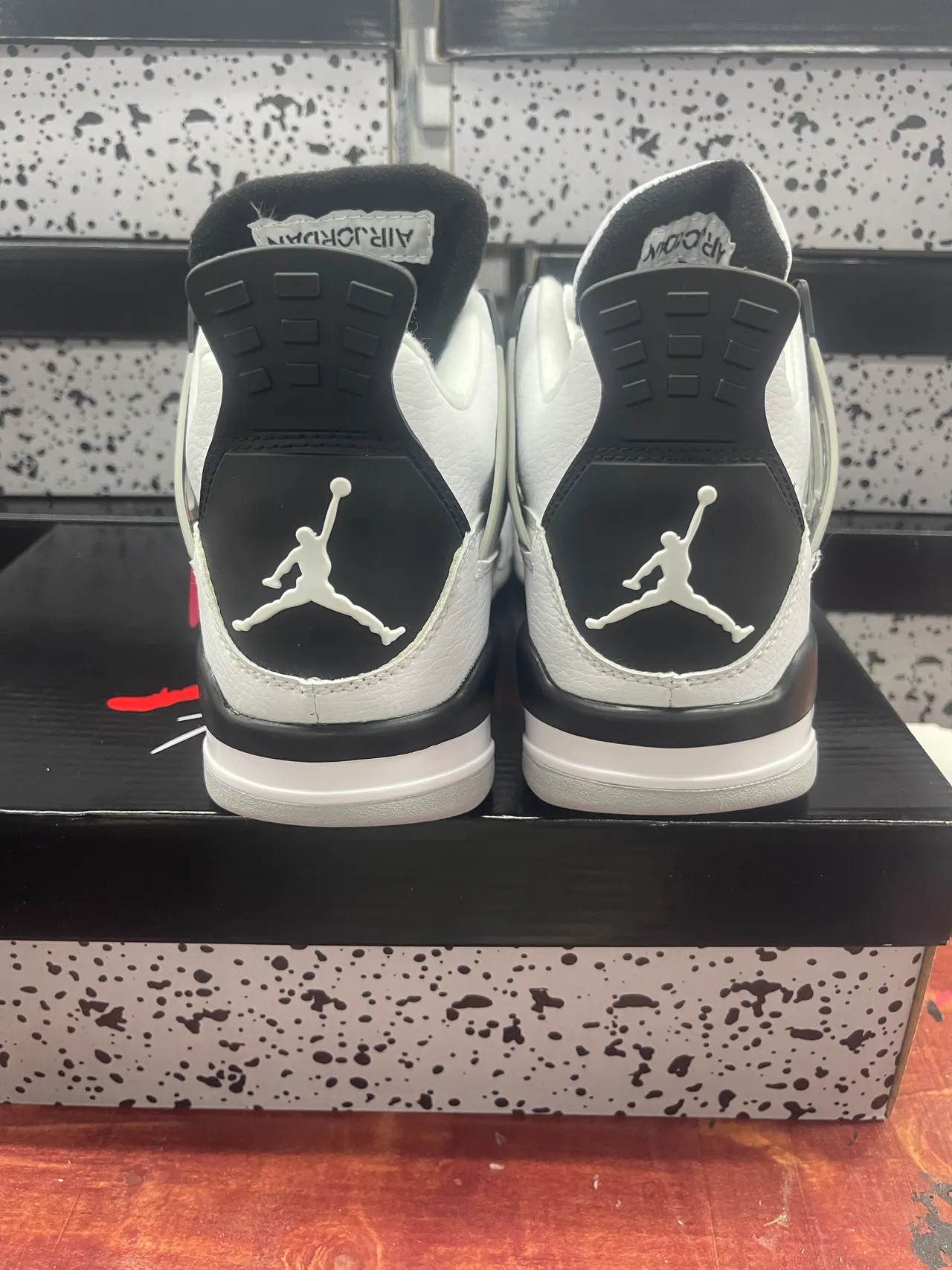 Air Jordan 4 Tênis de basquete branco preto cinza 7