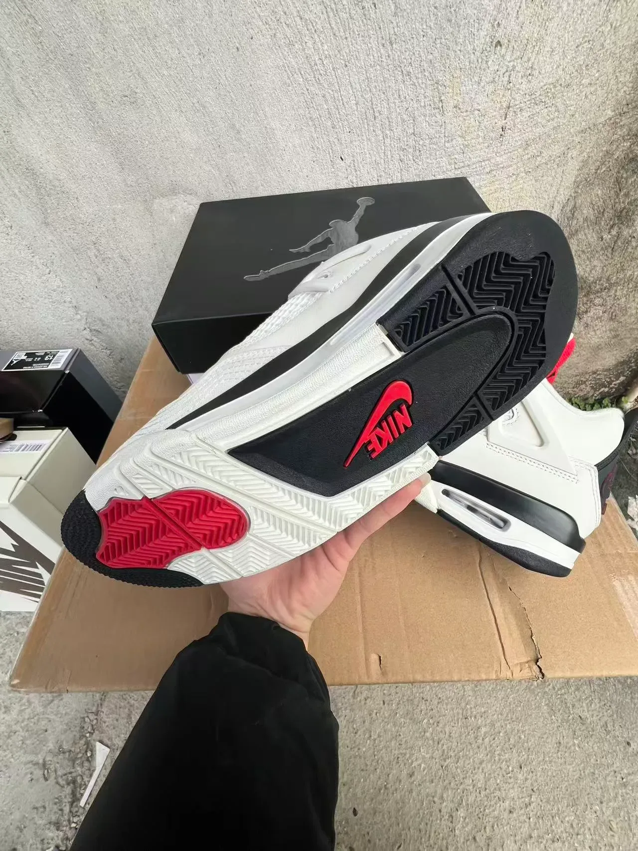 Air Jordan 4 Tênis de Basquete Branco Preto Vermelho 6