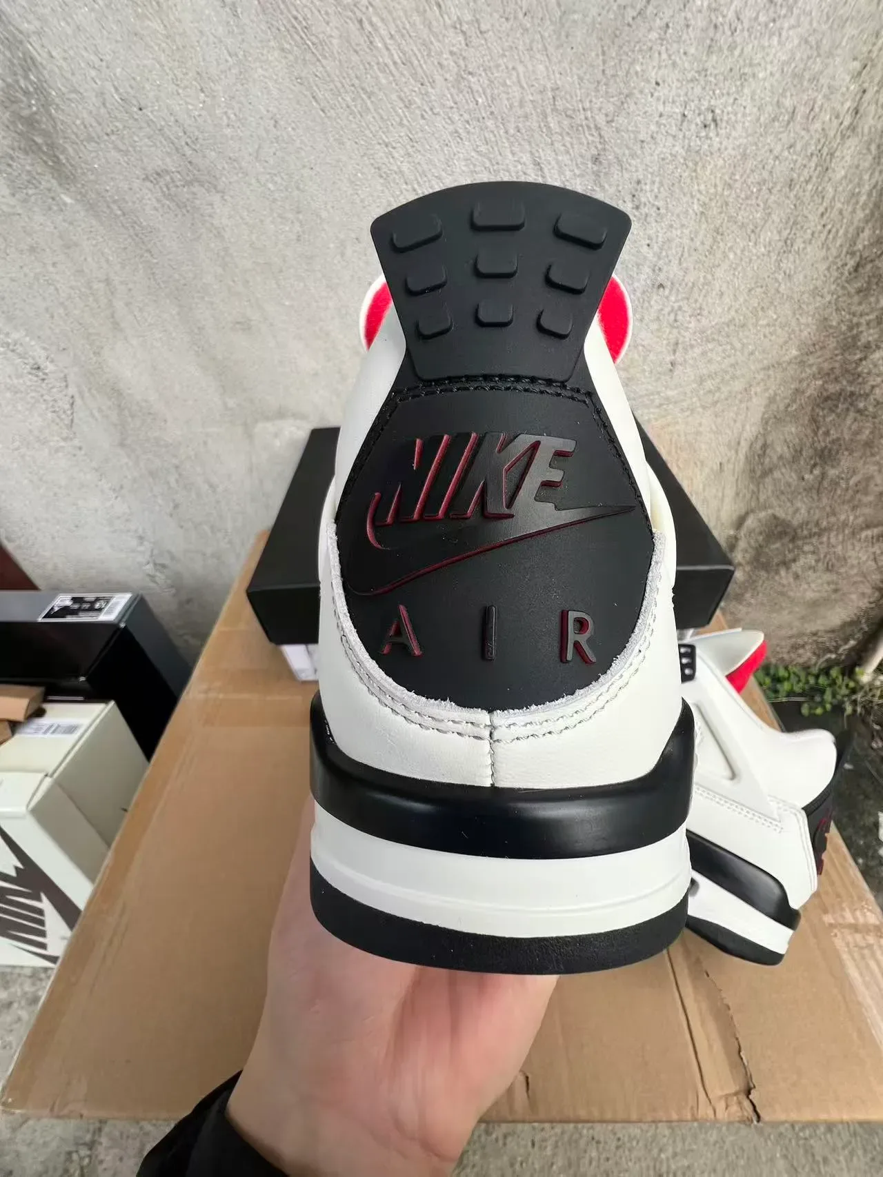 Air Jordan 4 Tênis de Basquete Branco Preto Vermelho 8
