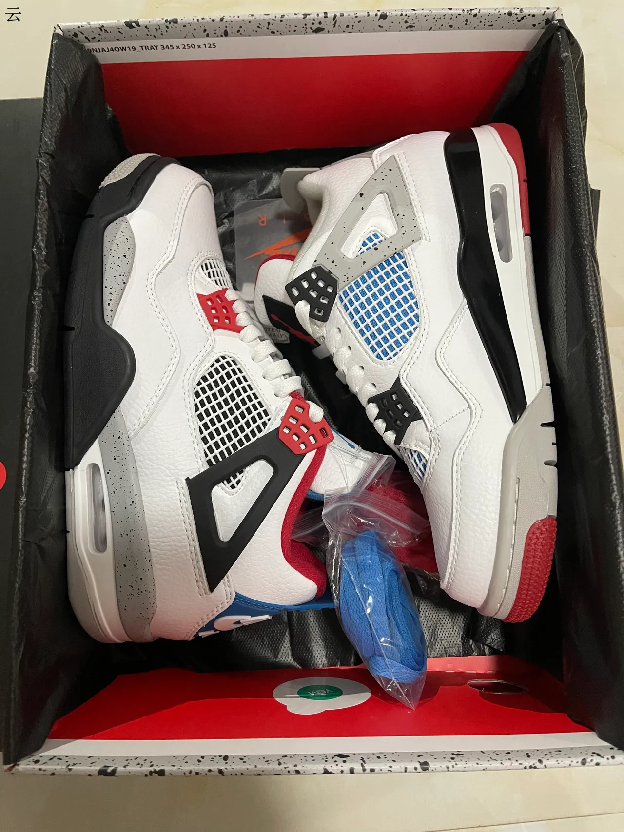 Air Jordan 4 White Blue Red Basketball Shoes 8