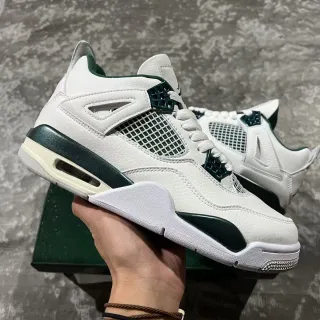 Air Jordan 4 White Dark Green Basketball Shoes