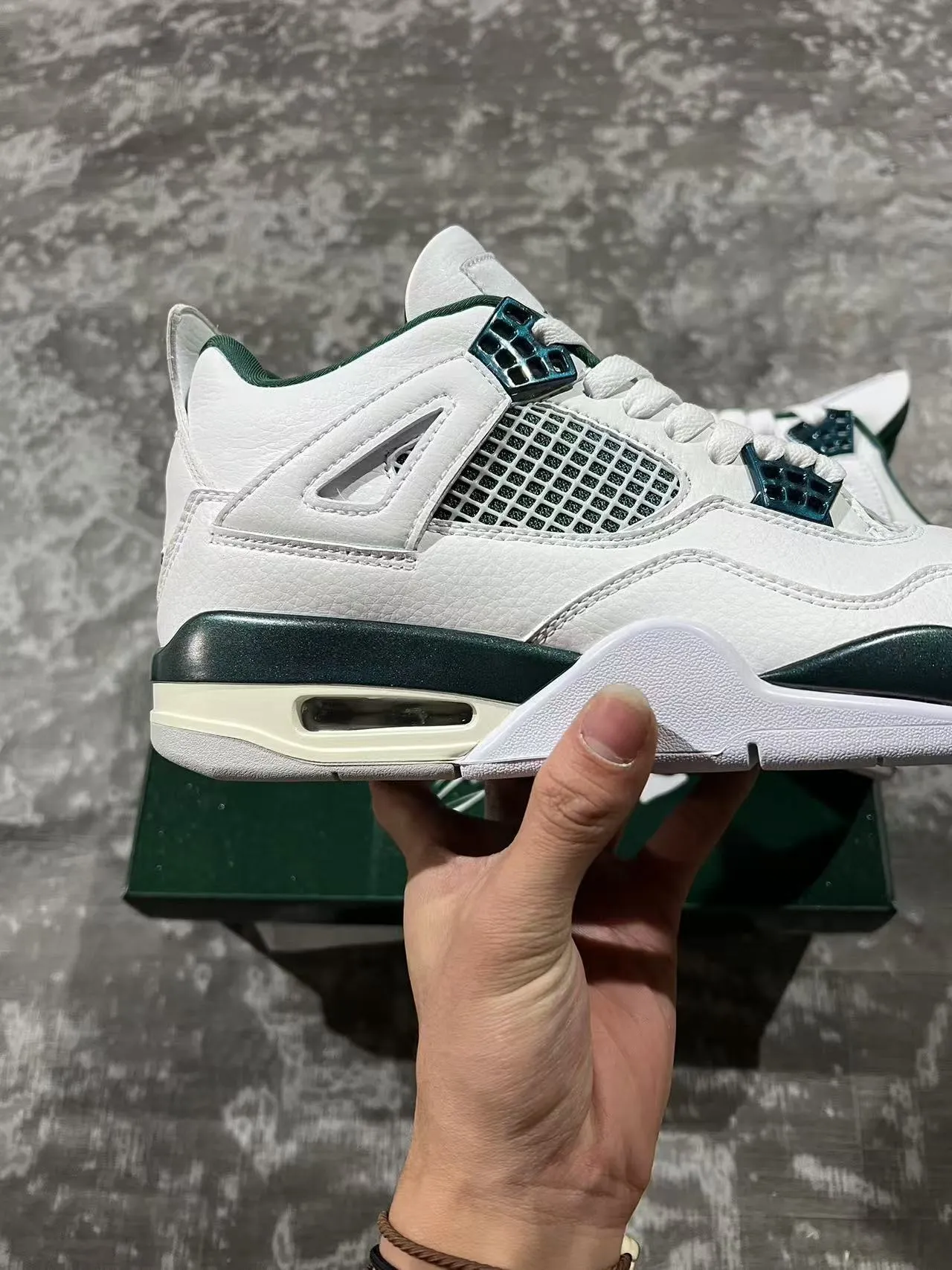 Air Jordan 4 White Dark Green Basketball Shoes 7