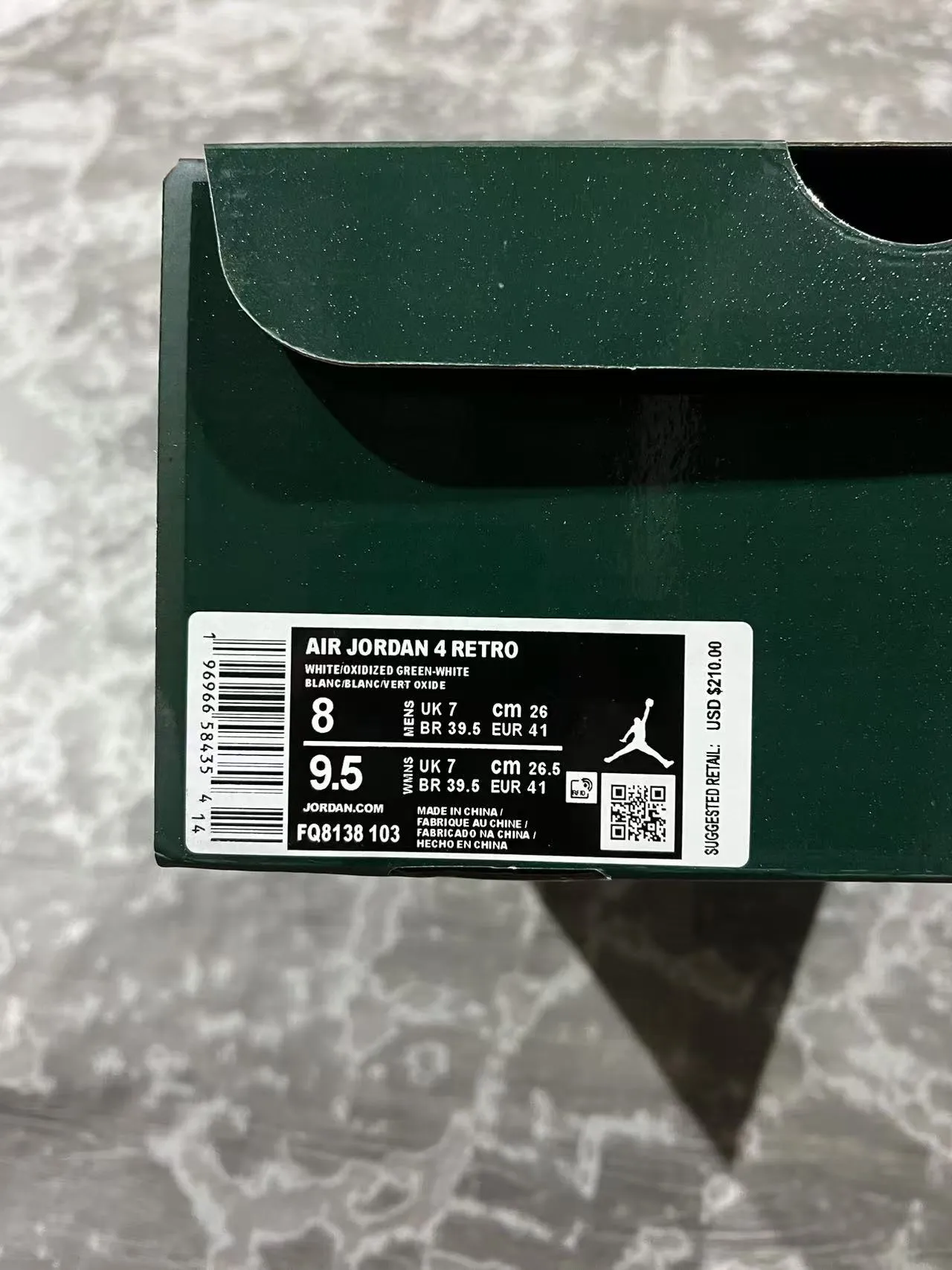 Air Jordan 4 White Dark Green Basketball Shoes 9